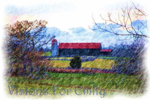 Kentucky Farm in Spring Pencil